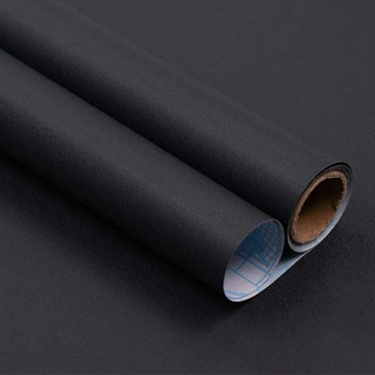 55CM Width Matte Wallpaper Black Waterpoof Vinyl Self-Adhesive Stickers for Wall Furniture Livingroom Contact Paper Home Decor